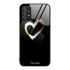 For Samsung Galaxy A52 Colorful Painted Glass Phone Case(Black Love) - 1