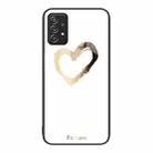 For Samsung Galaxy A52 Colorful Painted Glass Phone Case(Golden Love) - 1