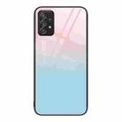 For Samsung Galaxy A52 Colorful Painted Glass Phone Case(Blue Sky) - 1