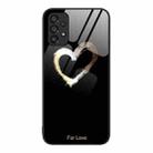 For Samsung Galaxy A53 Colorful Painted Glass Phone Case(Black Love) - 1