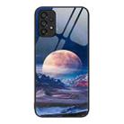 For Samsung Galaxy A53 Colorful Painted Glass Phone Case(Moon Hill) - 1