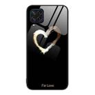 For Samsung Galaxy M32 Colorful Painted Glass Phone Case(Black Love) - 1