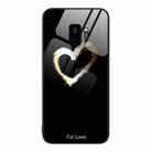 For Samsung Galaxy S9+ Colorful Painted Glass Phone Case(Black Love) - 1