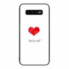 For Samsung Galaxy S10+ Colorful Painted Glass Phone Case(Red Heart) - 1