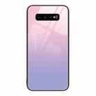 For Samsung Galaxy S10+ Colorful Painted Glass Phone Case(Purple Sky) - 1