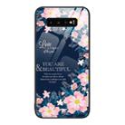 For Samsung Galaxy S10+ Colorful Painted Glass Phone Case(Flower) - 1