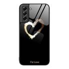 For Samsung Galaxy S21 5G Colorful Painted Glass Phone Case(Black Love) - 1