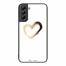 For Samsung Galaxy S21 5G Colorful Painted Glass Phone Case(Golden Love) - 1