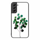 For Samsung Galaxy S21 5G Colorful Painted Glass Phone Case(Sapling) - 1