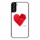 For Samsung Galaxy S22+ 5G Colorful Painted Glass Phone Case(Love) - 1