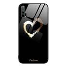 For Honor 20 Pro Colorful Painted Glass Phone Case(Black Love) - 1