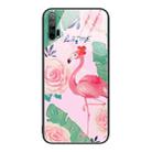 For Honor 20 Pro Colorful Painted Glass Phone Case(Flamingo) - 1