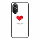 For Honor 50 SE Colorful Painted Glass Phone Case(Red Heart) - 1