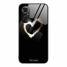 For Honor 50 SE Colorful Painted Glass Phone Case(Black Love) - 1