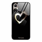 For Honor 50 Colorful Painted Glass Phone Case(Black Love) - 1