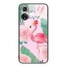 For Honor 50 Colorful Painted Glass Phone Case(Flamingo) - 1