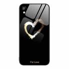 For Honor Play 3e Colorful Painted Glass Phone Case(Black Love) - 1