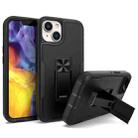 For iPhone 14 Magnetic Holder Phone Case (Black) - 1