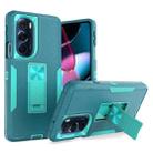 For Motorola Edge+ 2022 Magnetic Holder Phone Case(Lake Blue + Blue Green) - 1