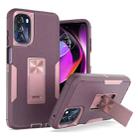For Motorola Moto G 5G Magnetic Holder Phone Case(Purple Red + Rose Gold) - 1
