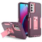 For Motorola Moto G Stylus 2022 Magnetic Holder Phone Case(Purple Red + Rose Gold) - 1