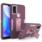 For Motorola Moto G Pure Magnetic Holder Phone Case(Purple Red + Rose Gold) - 1