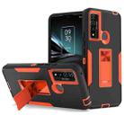 For TCL 20 XE Magnetic Holder Phone Case(Black + Orange) - 1