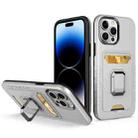 For iPhone 14 Pro Card Shield Magnetic Holder Phone Case(Silver) - 1