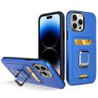 For iPhone 14 Pro Card Shield Magnetic Holder Phone Case(Royal Blue) - 1