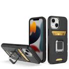 For iPhone 13 mini Card Shield Magnetic Holder Phone Case (Black) - 1