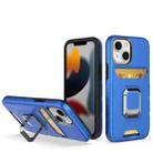 For iPhone 13 mini Card Shield Magnetic Holder Phone Case (Royal Blue) - 1