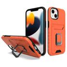 For iPhone 13 Card Shield Magnetic Holder Phone Case(Orange) - 1