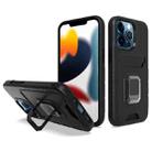 For iPhone 13 Pro Card Shield Magnetic Holder Phone Case (Black) - 1