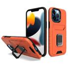 For iPhone 13 Pro Card Shield Magnetic Holder Phone Case (Orange) - 1