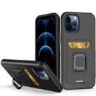 For iPhone 12 Pro Max Card Shield Magnetic Holder Phone Case(Black) - 1