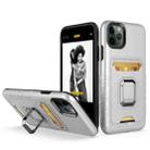 For iPhone 11 Pro Max Card Shield Magnetic Holder Phone Case (Silver) - 1