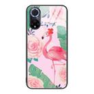 For Huawei nova 9 Colorful Painted Glass Phone Case(Flamingo) - 1