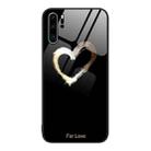 For Huawei P30 Pro Colorful Painted Glass Phone Case(Black Love) - 1