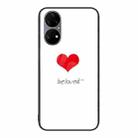 For Huawei P50 Pro Colorful Painted Glass Phone Case(Red Heart) - 1