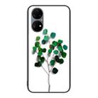 For Huawei P50 Pro Colorful Painted Glass Phone Case(Sapling) - 1