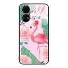 For Huawei P50 Pro Colorful Painted Glass Phone Case(Flamingo) - 1
