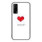 For Huawei Enjoy 20 SE Colorful Painted Glass Phone Case(Red Heart) - 1