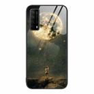 For Huawei Enjoy 20 SE Colorful Painted Glass Phone Case(Moon) - 1