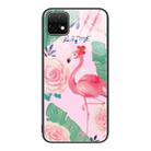 For Huawei Enjoy 20 5G Colorful Painted Glass Phone Case(Flamingo) - 1