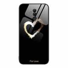 For Huawei Maimang 7 Colorful Painted Glass Phone Case(Black Love) - 1