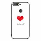 For Huawei Enjoy 8e Colorful Painted Glass Phone Case(Red Heart) - 1