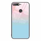 For Huawei Enjoy 8e Colorful Painted Glass Phone Case(Blue Sky) - 1