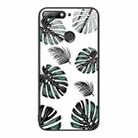 For Huawei Enjoy 8e Colorful Painted Glass Phone Case(Banana Leaf) - 1