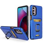 For Motorola Moto G Stylus 2022 Card Shield Magnetic Holder Phone Case(Royal Blue) - 1