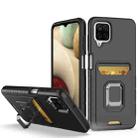For Samsung Galaxy A12 Card Shield Magnetic Holder Phone Case(Black) - 1